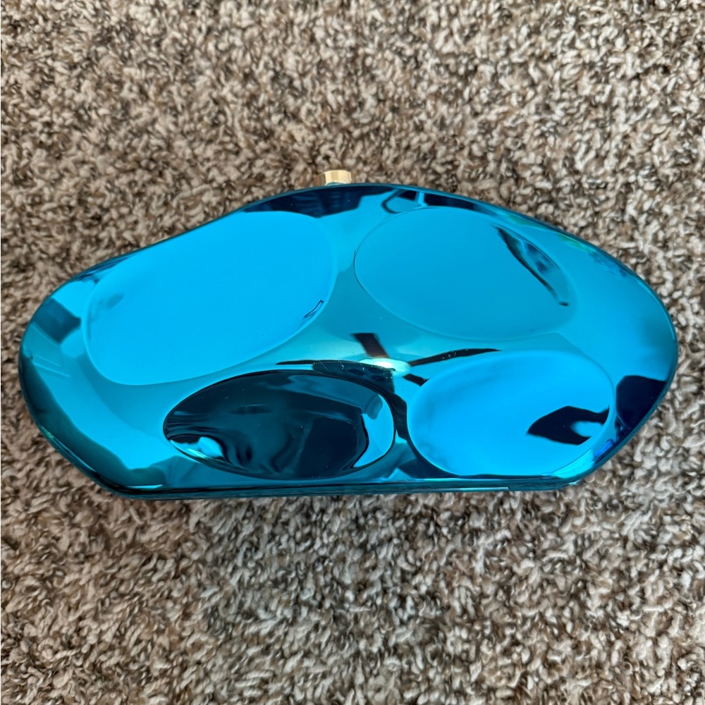 Shiny Blue Metallic Clutch